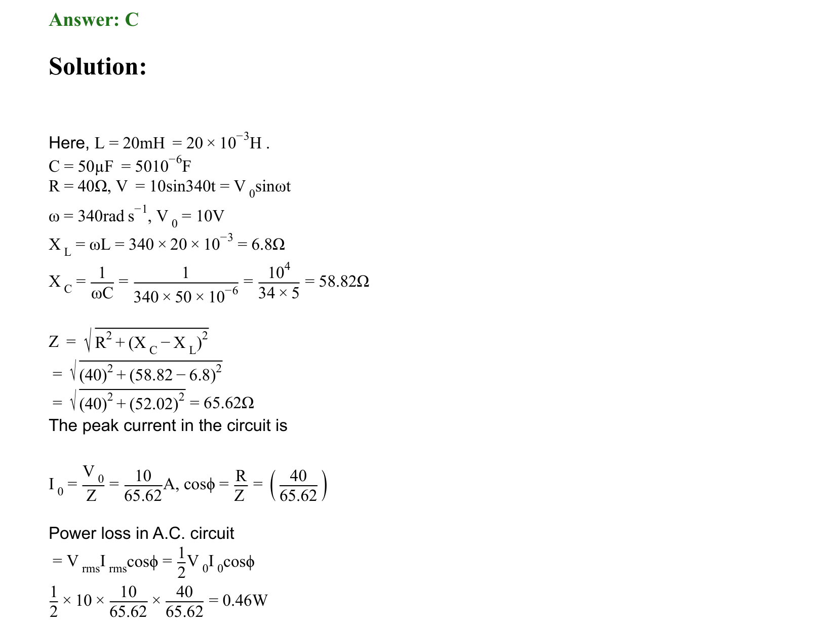 Electromagnetic Induction and Alternating Current solution 48