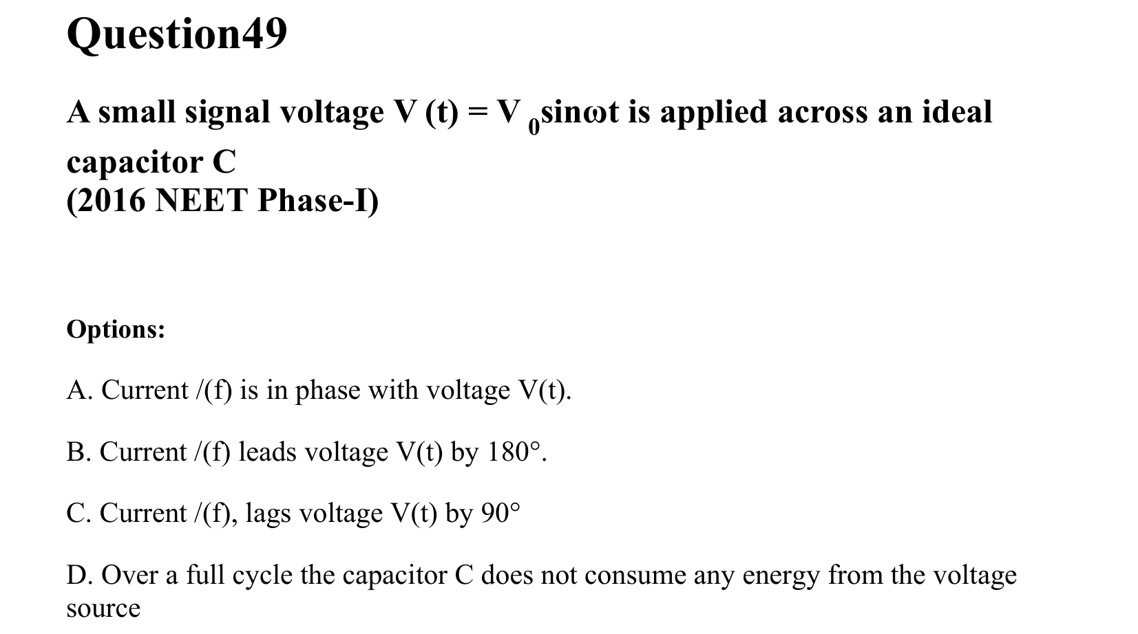 Electromagnetic Induction and Alternating Current question 49