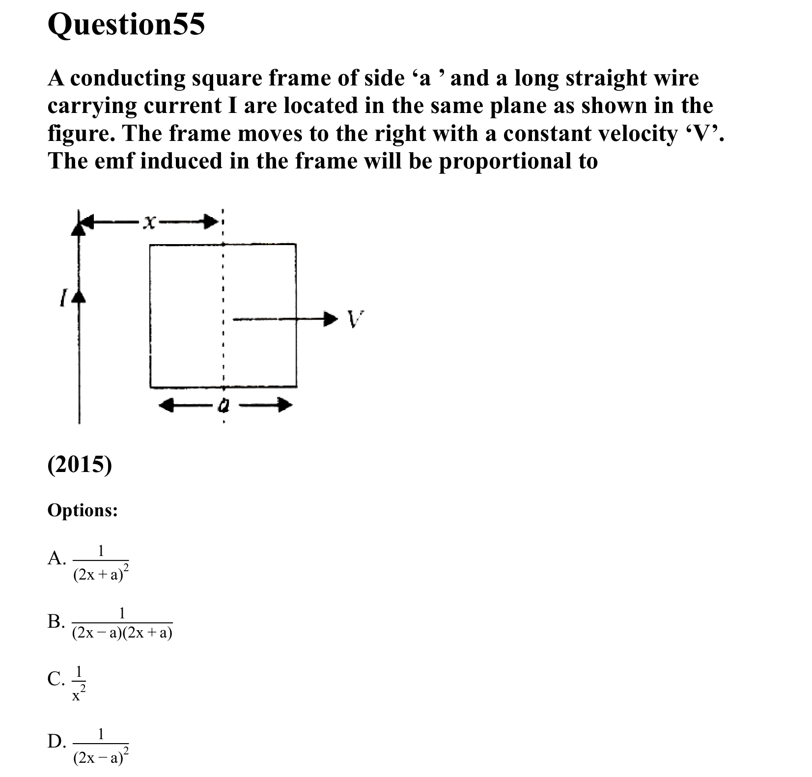 Electromagnetic Induction and Alternating Current question 55