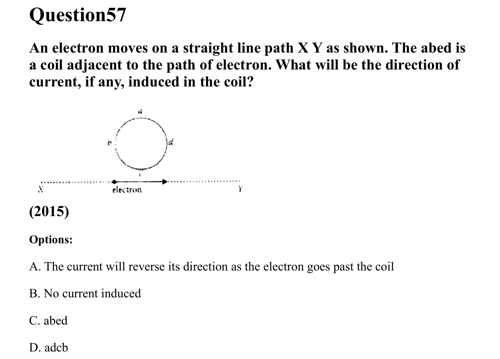 Electromagnetic Induction and Alternating Current question 57