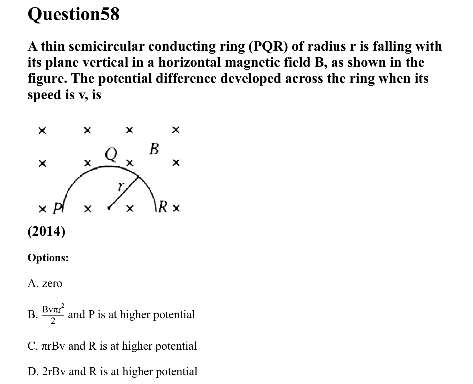 Electromagnetic Induction and Alternating Current question 58