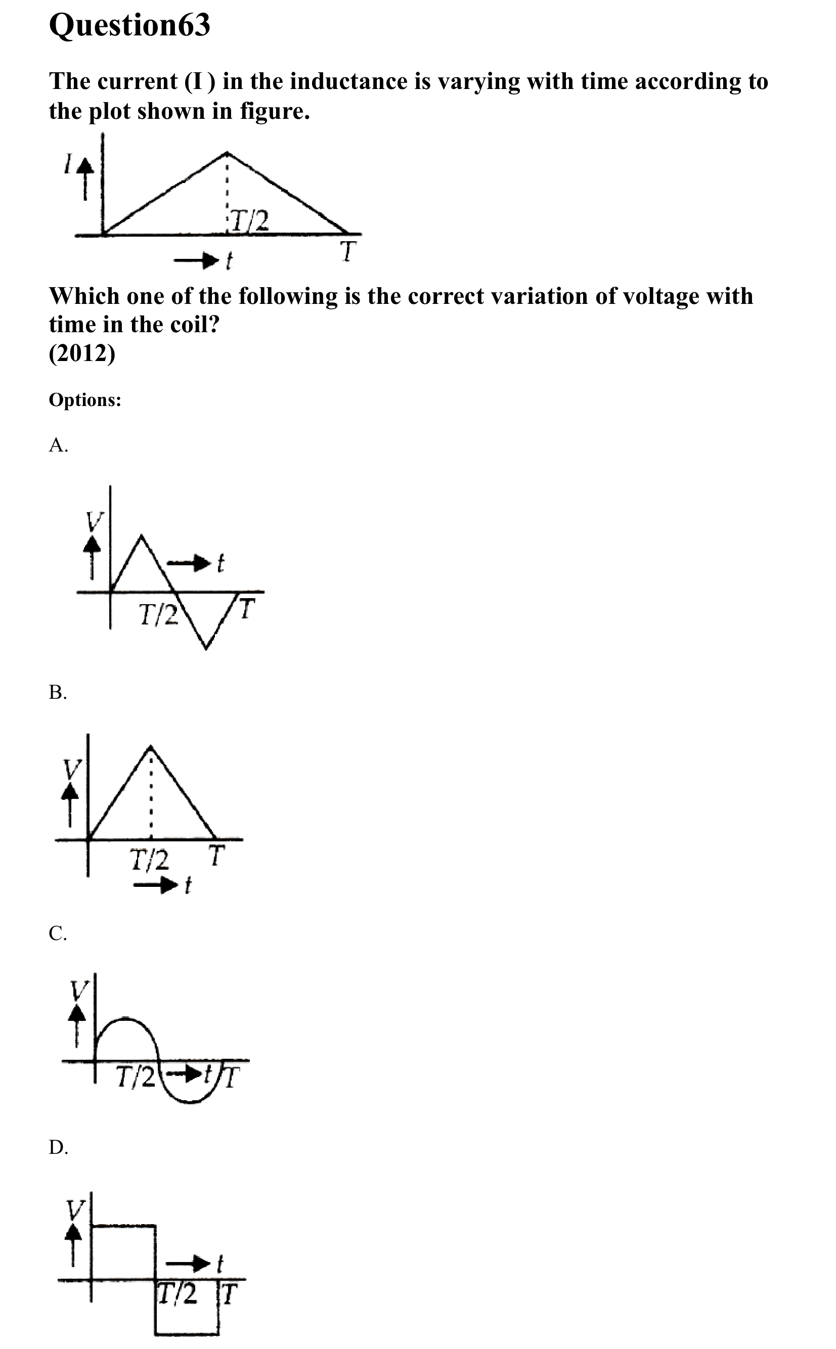 Electromagnetic Induction and Alternating Current question 63