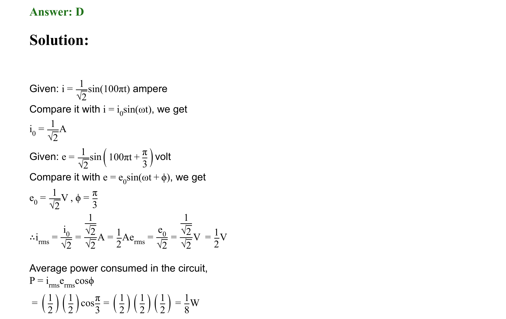 Electromagnetic Induction and Alternating Current solution 64