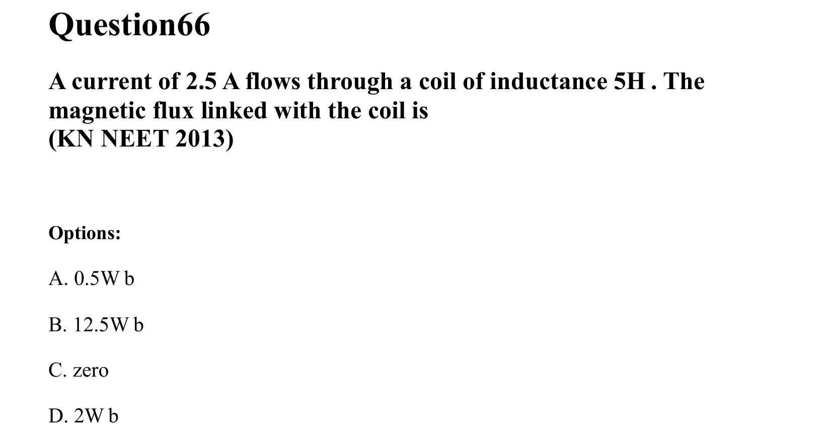 Electromagnetic Induction and Alternating Current question 66