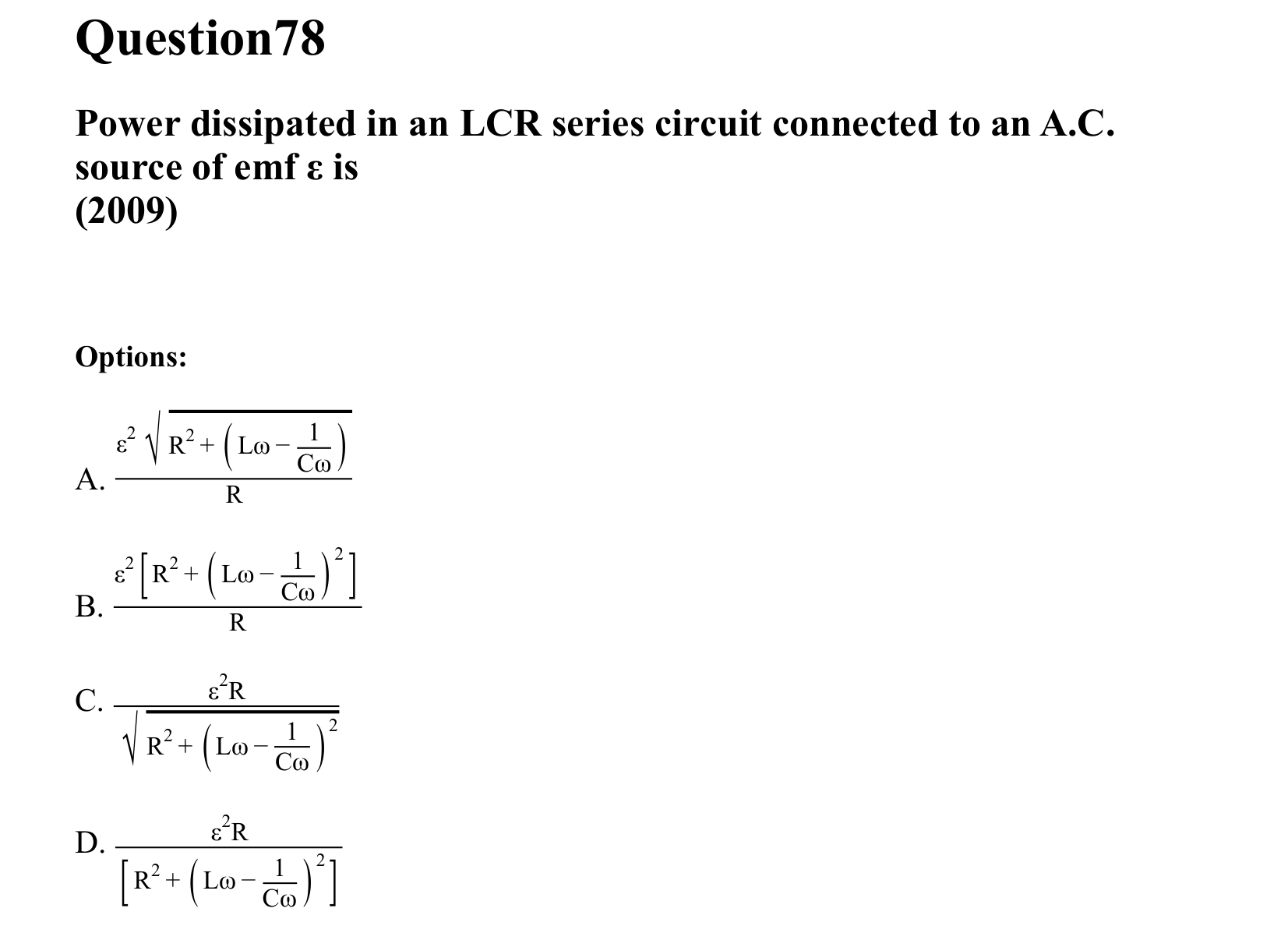 Electromagnetic Induction and Alternating Current question 78