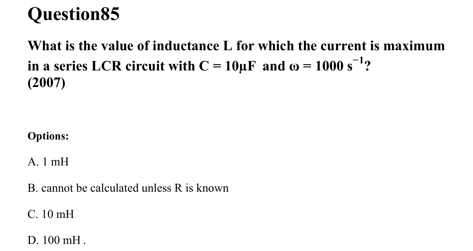 Electromagnetic Induction and Alternating Current question 85