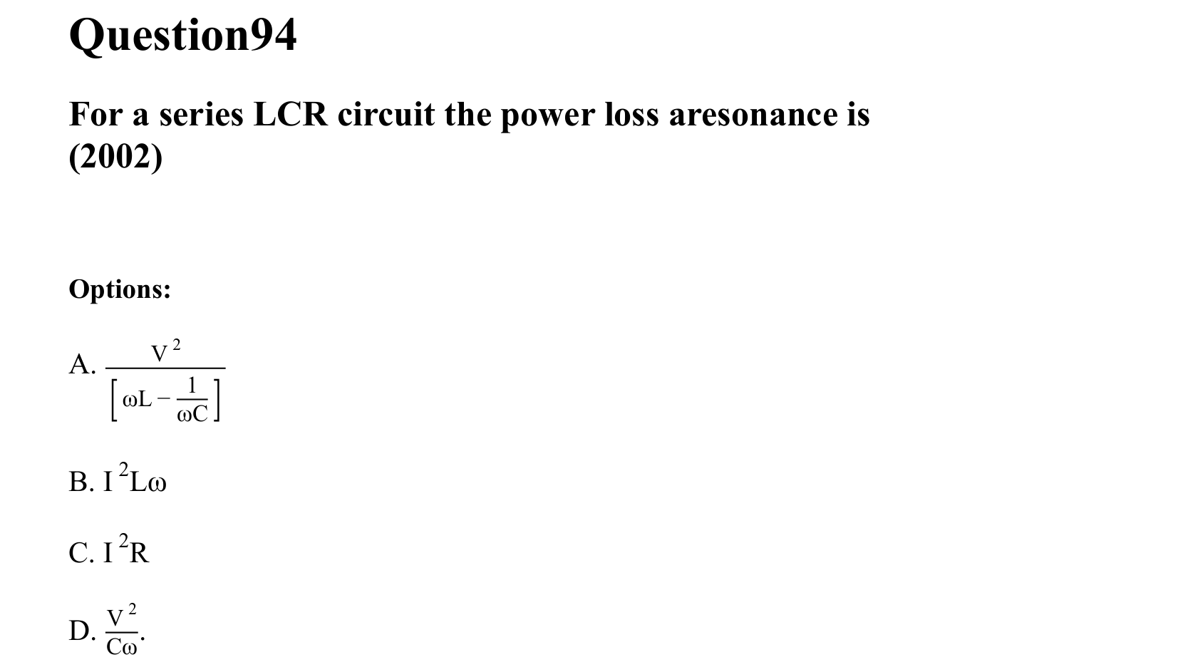 Electromagnetic Induction and Alternating Current question 94