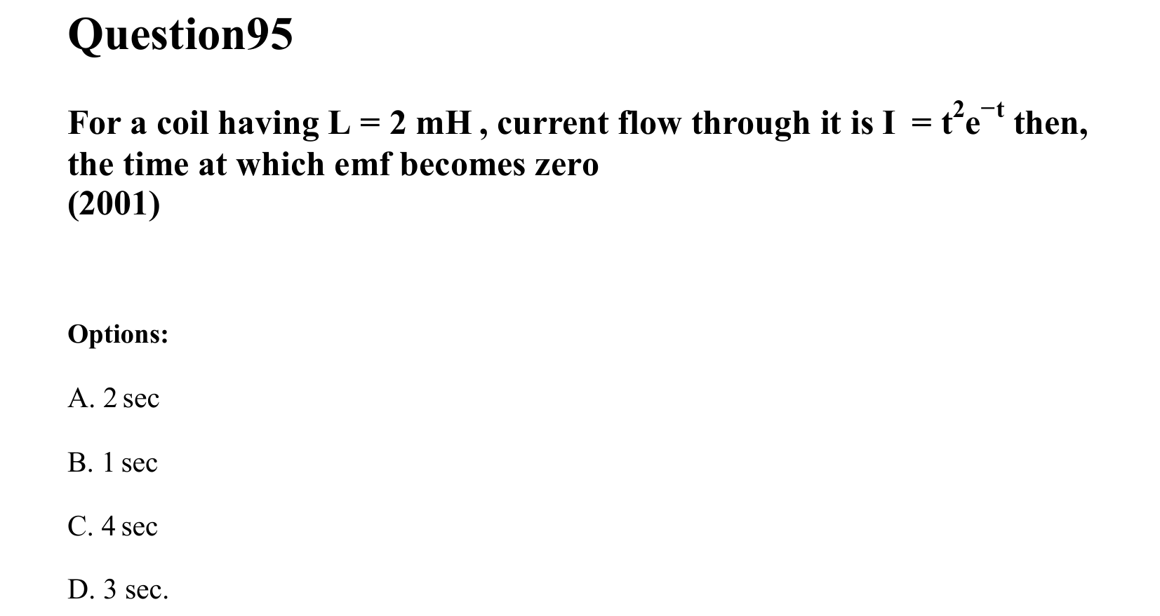 Electromagnetic Induction and Alternating Current question 95