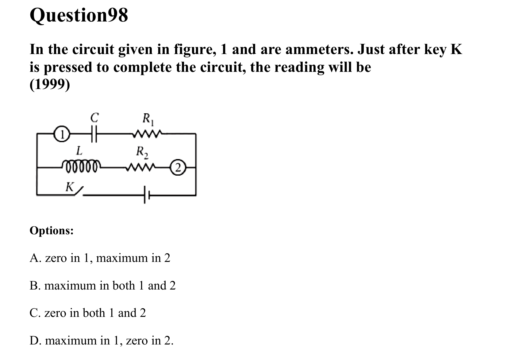 Electromagnetic Induction and Alternating Current question 98