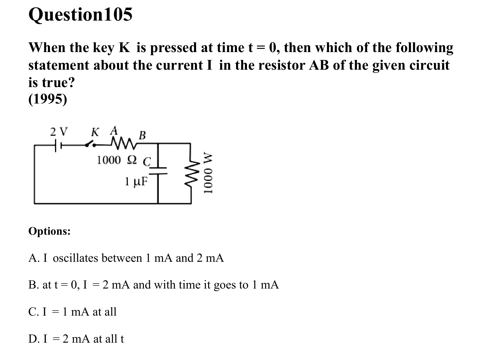 Electromagnetic Induction and Alternating Current question 105