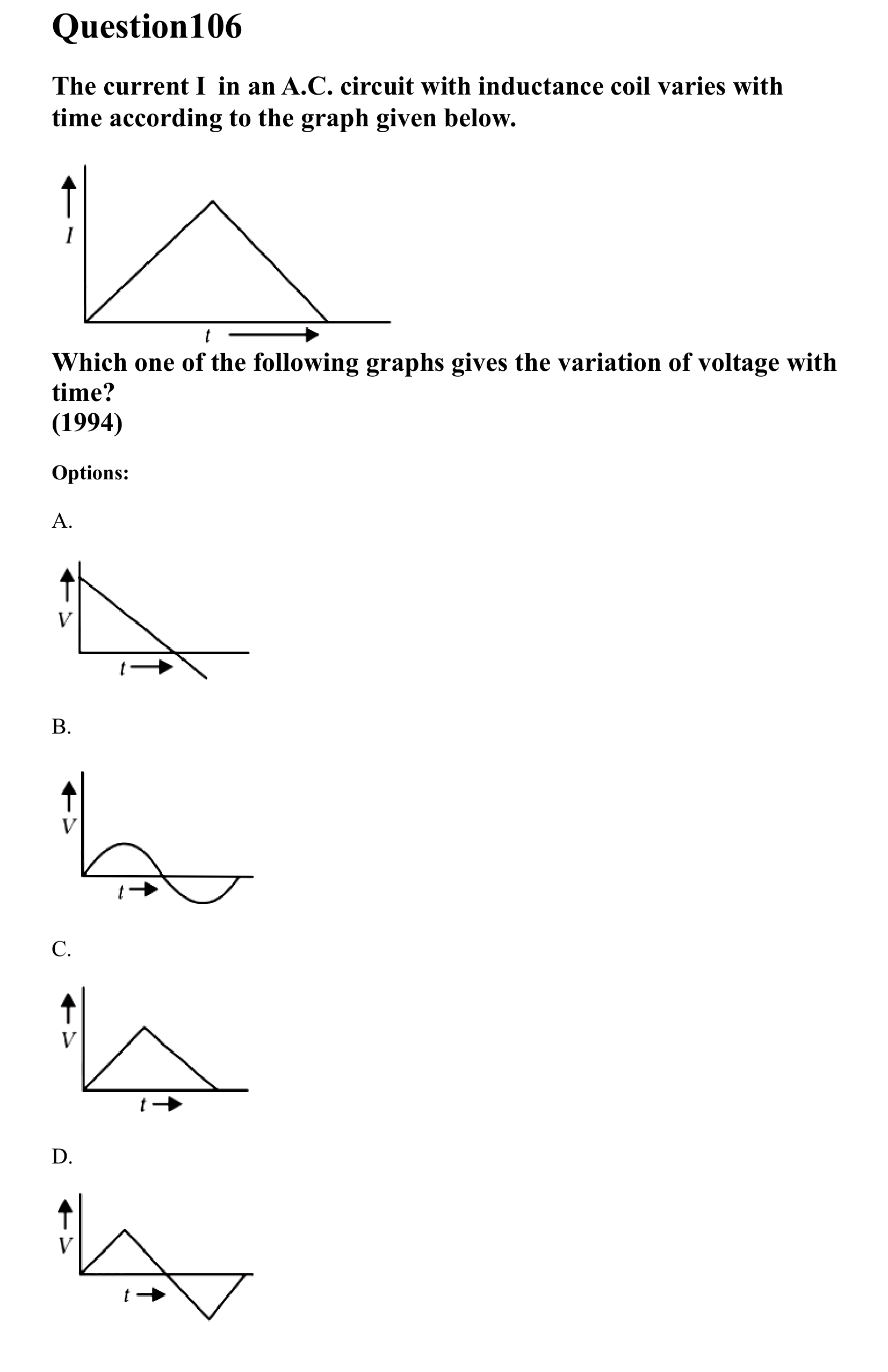 Electromagnetic Induction and Alternating Current question 106
