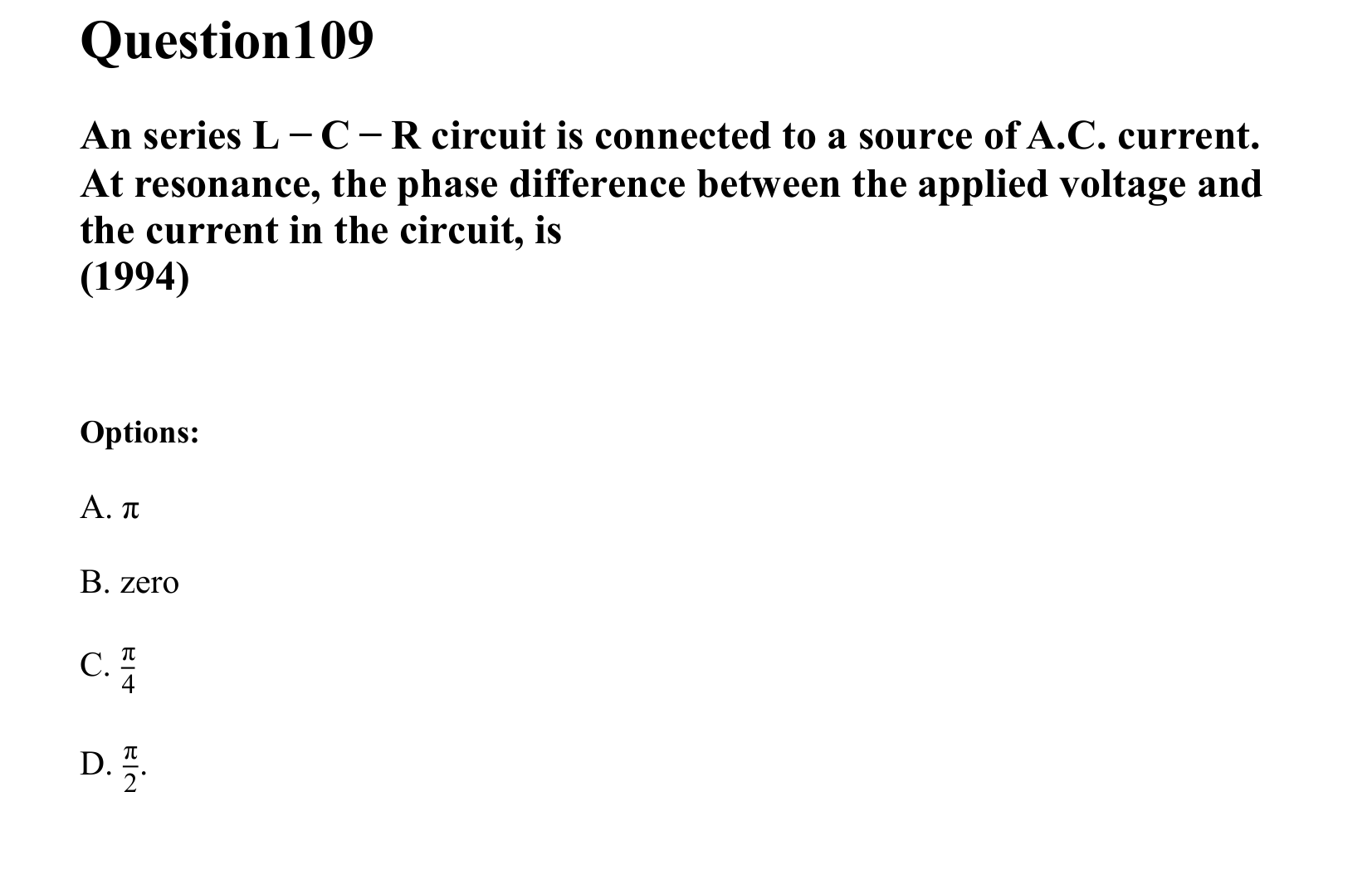 Electromagnetic Induction and Alternating Current question 109