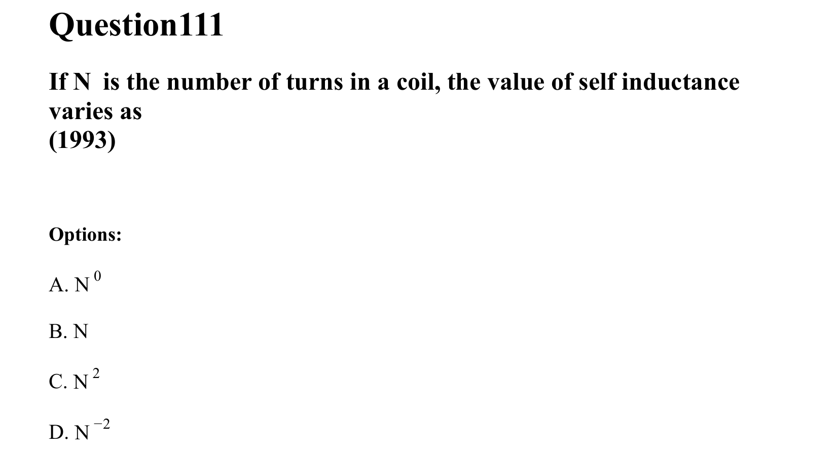Electromagnetic Induction and Alternating Current question 111