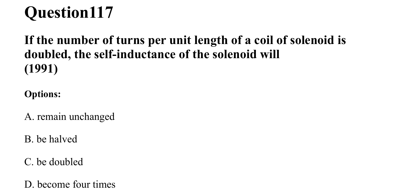 Electromagnetic Induction and Alternating Current question 117