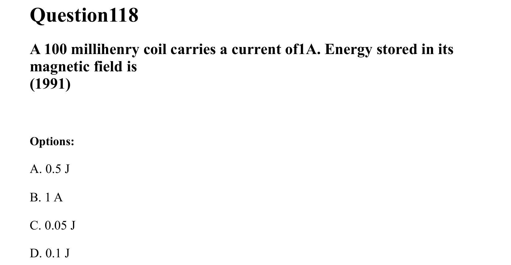 Electromagnetic Induction and Alternating Current question 118