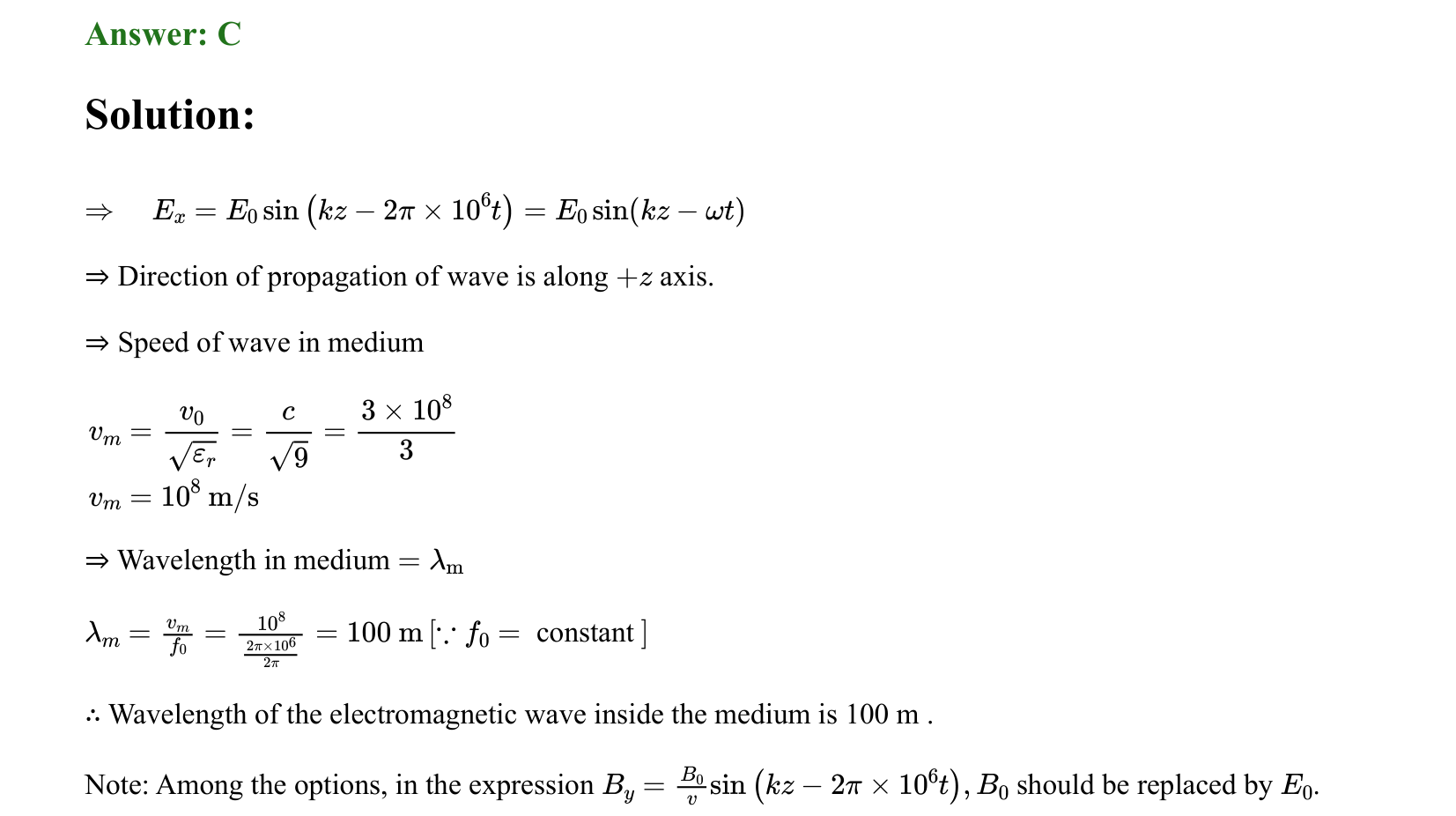 Electromagnetic Waves solution 2
