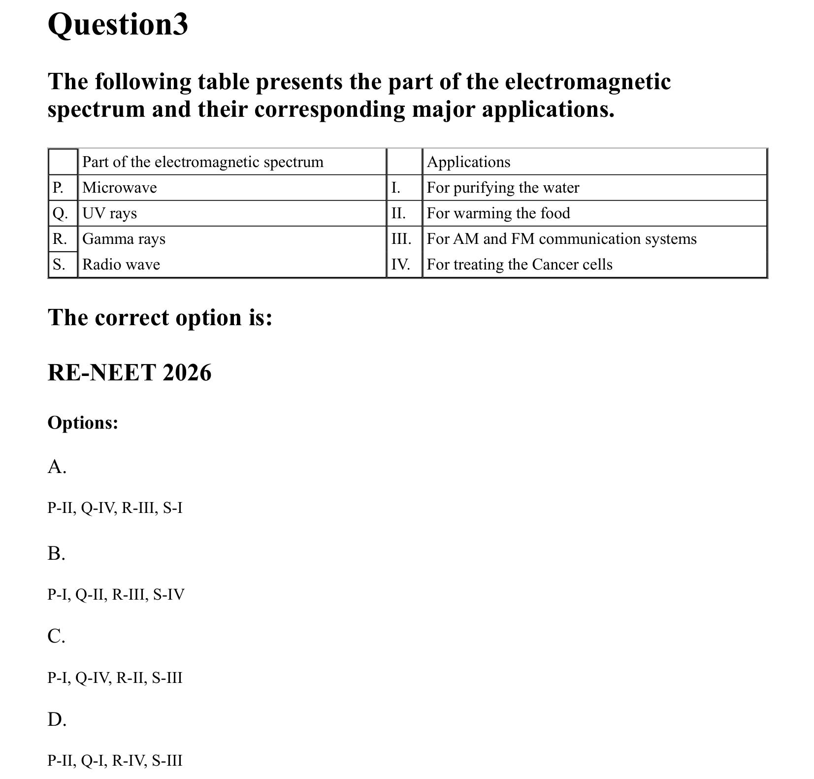 Electromagnetic Waves question 3