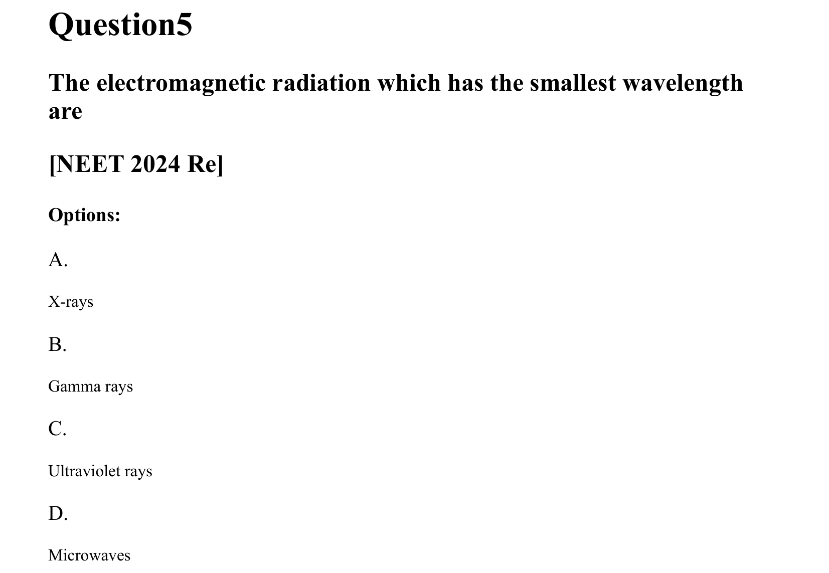 Electromagnetic Waves question 5