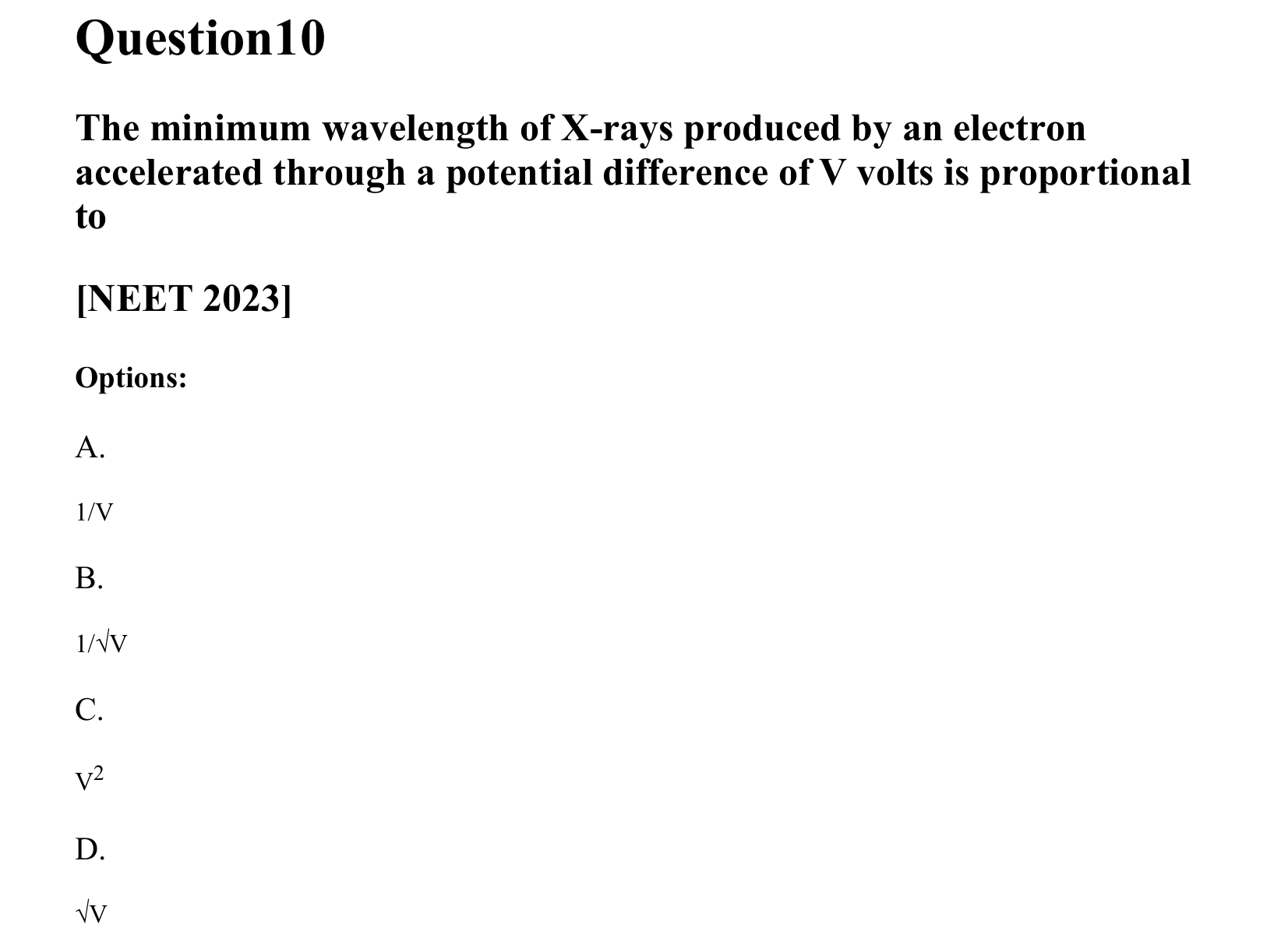 Electromagnetic Waves question 10
