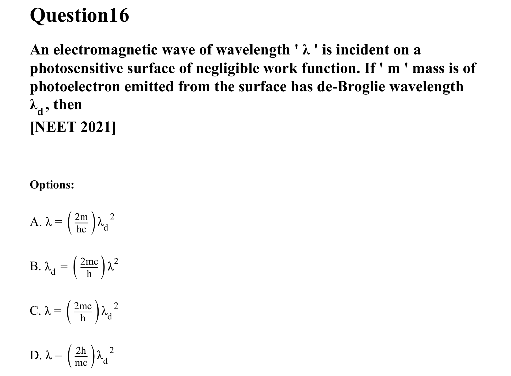 Electromagnetic Waves question 16