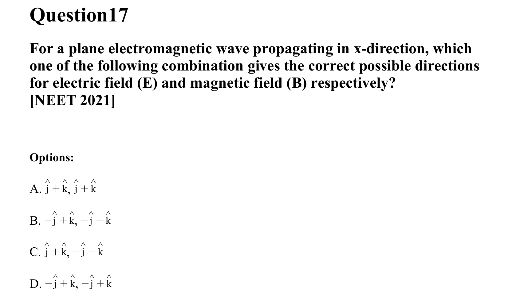 Electromagnetic Waves question 17