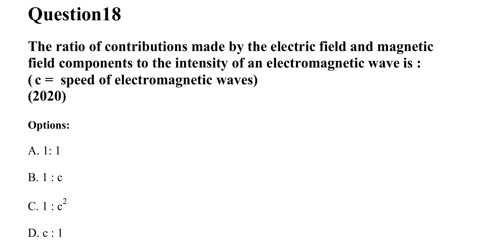 Electromagnetic Waves question 18