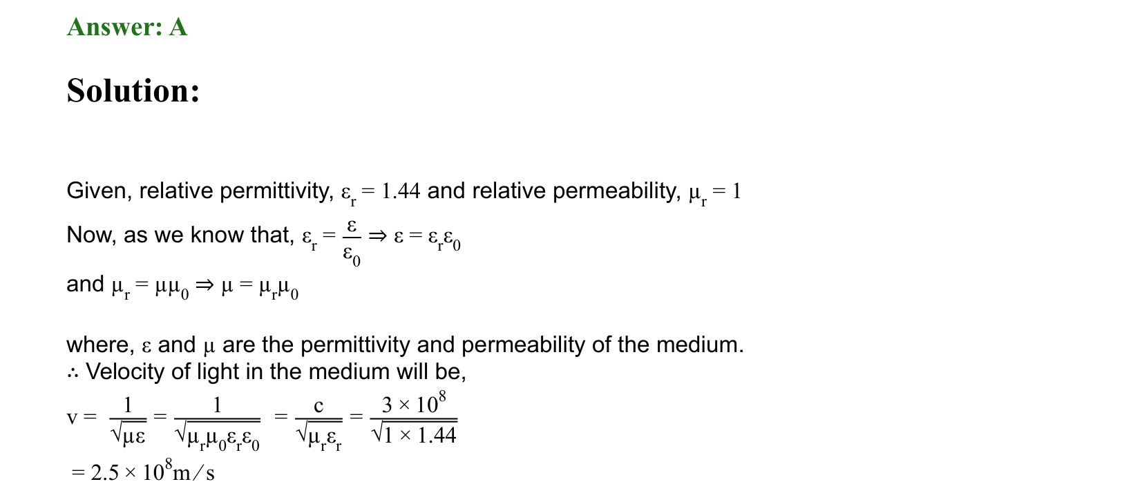 Electromagnetic Waves solution 20