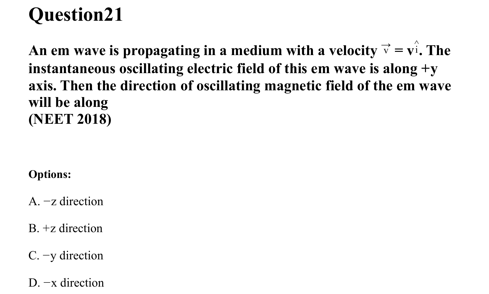 Electromagnetic Waves question 21