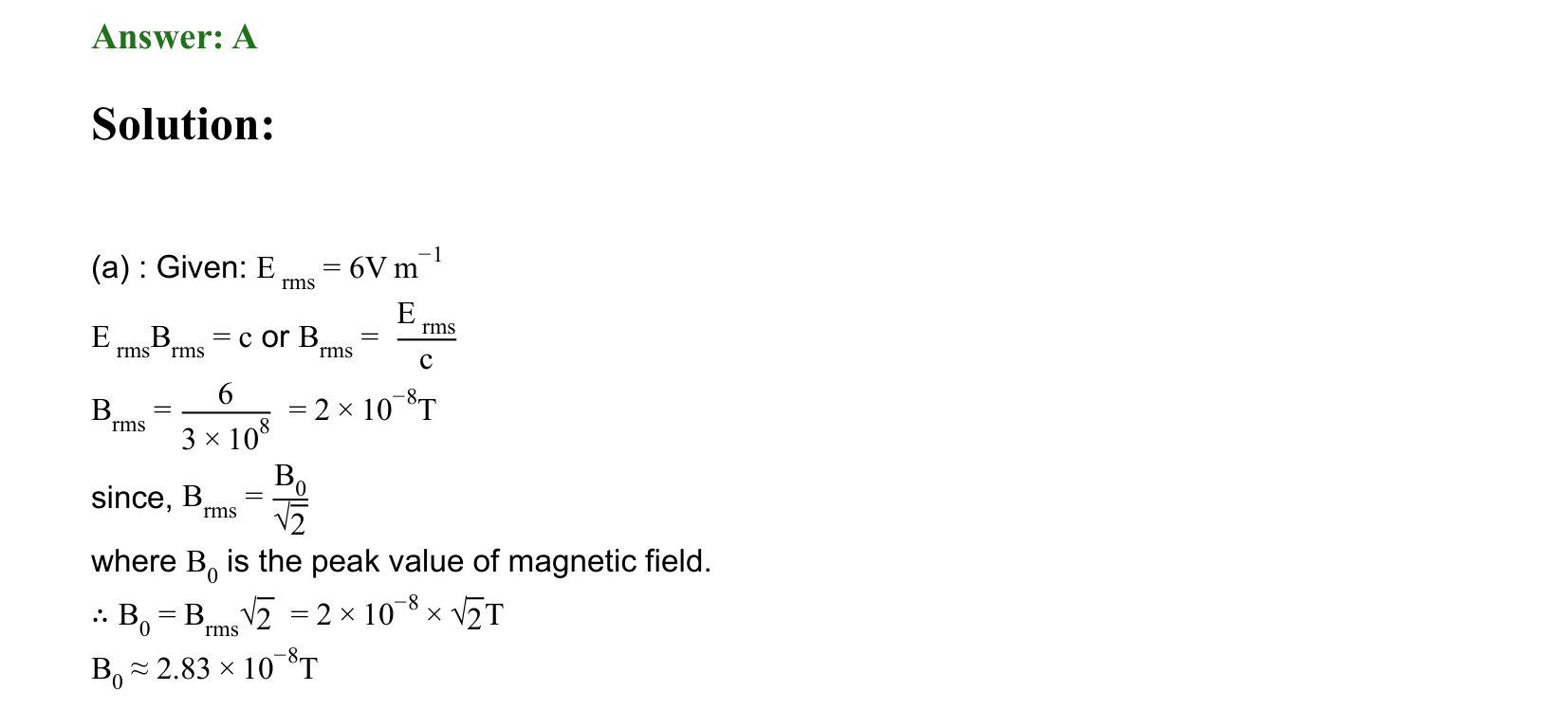 Electromagnetic Waves solution 22