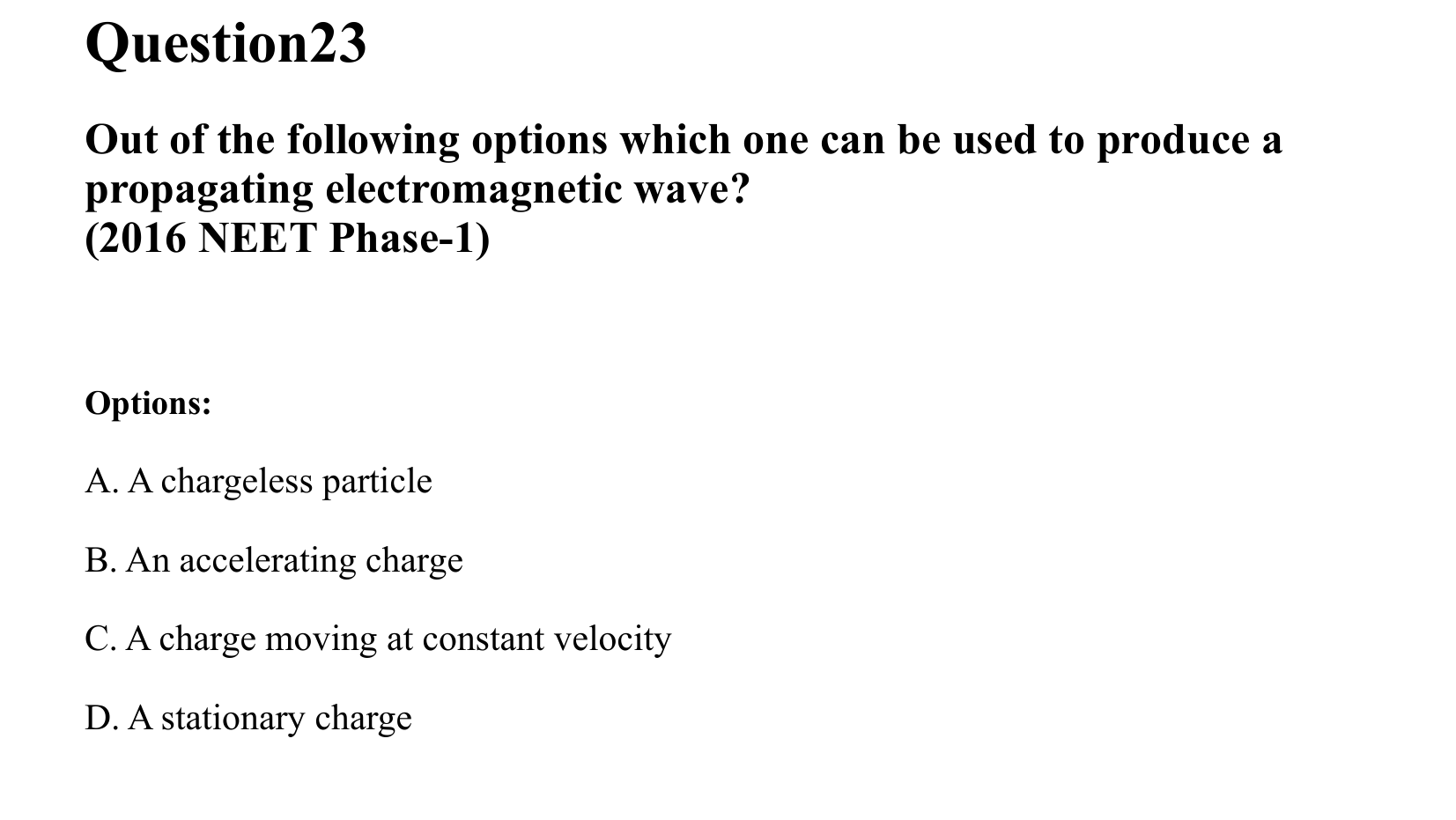 Electromagnetic Waves question 23