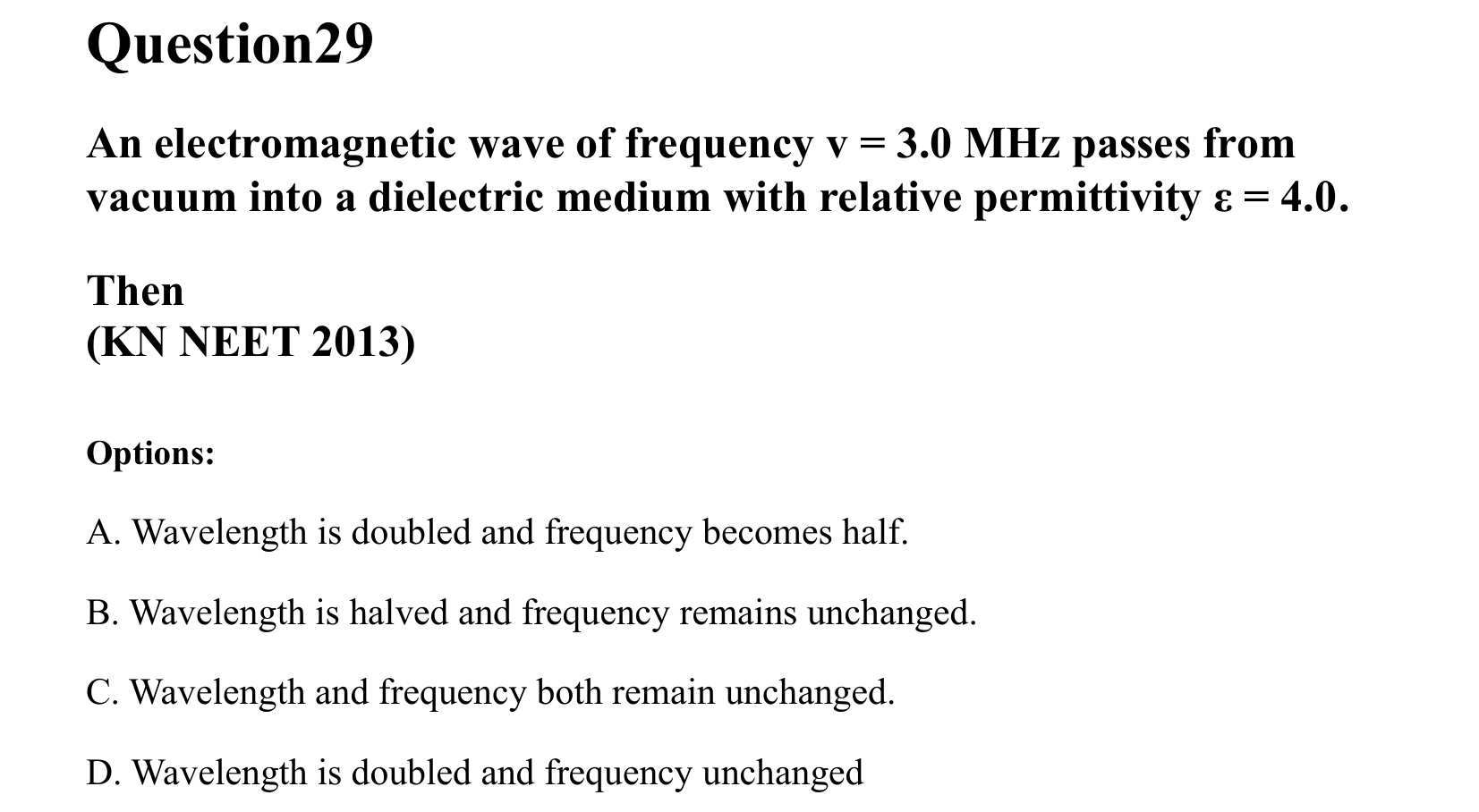 Electromagnetic Waves question 29