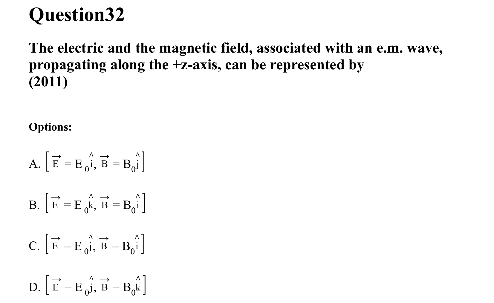 Electromagnetic Waves question 32