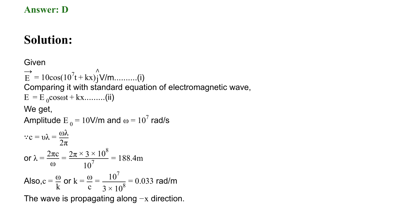 Electromagnetic Waves solution 35