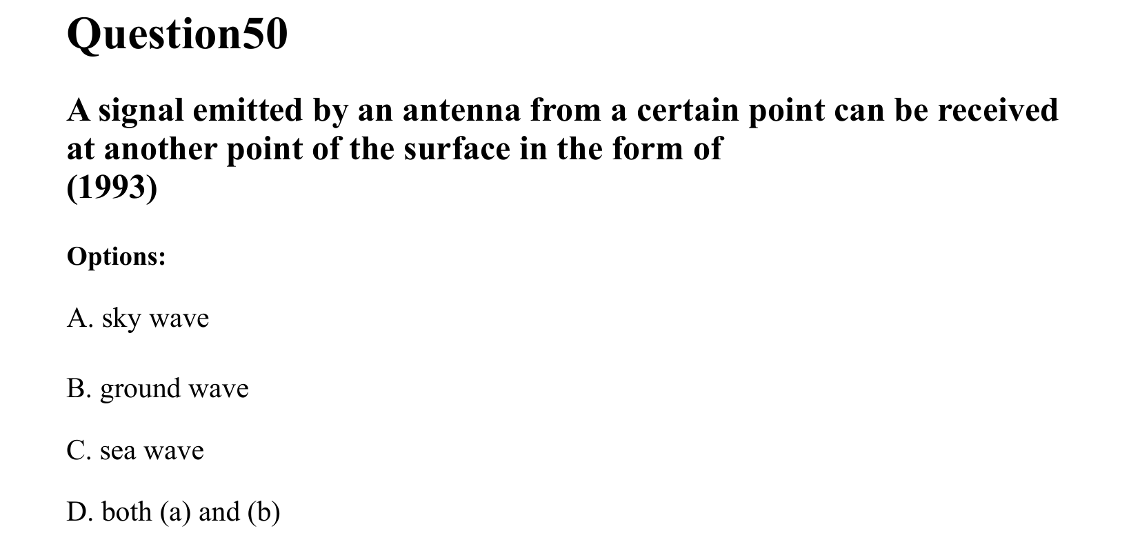 Electromagnetic Waves question 50