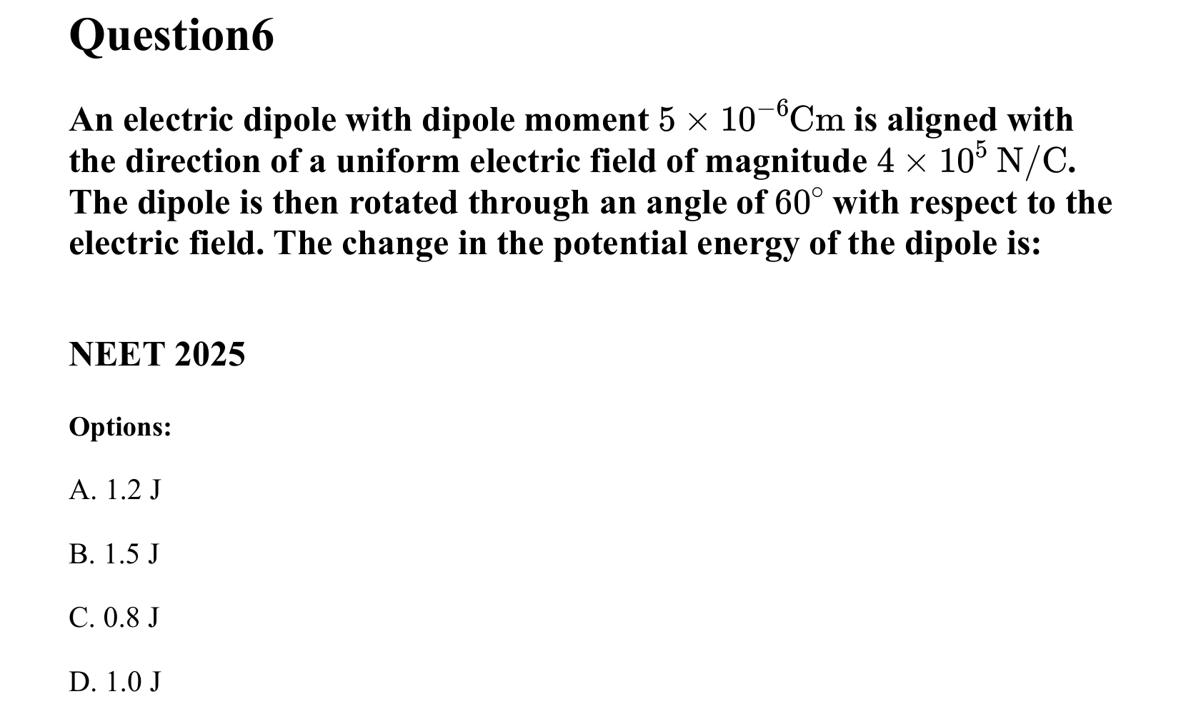Electrostatics question 6