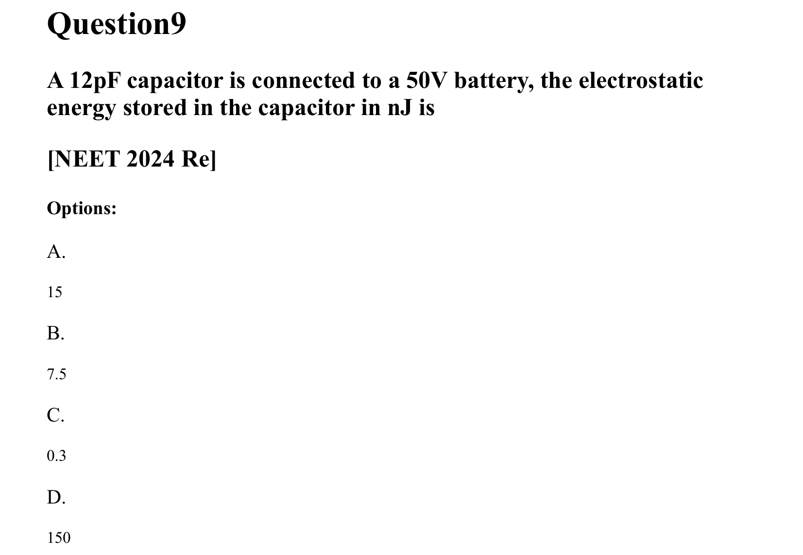 Electrostatics question 9