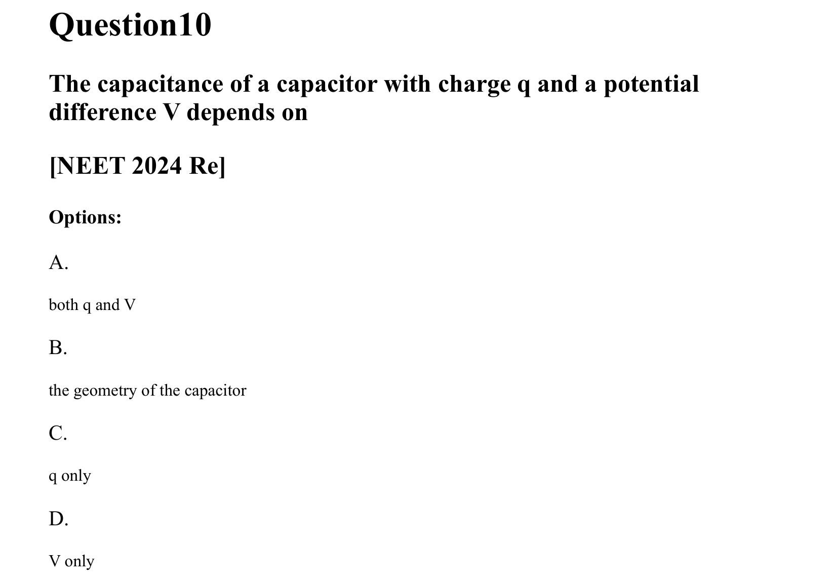 Electrostatics question 10