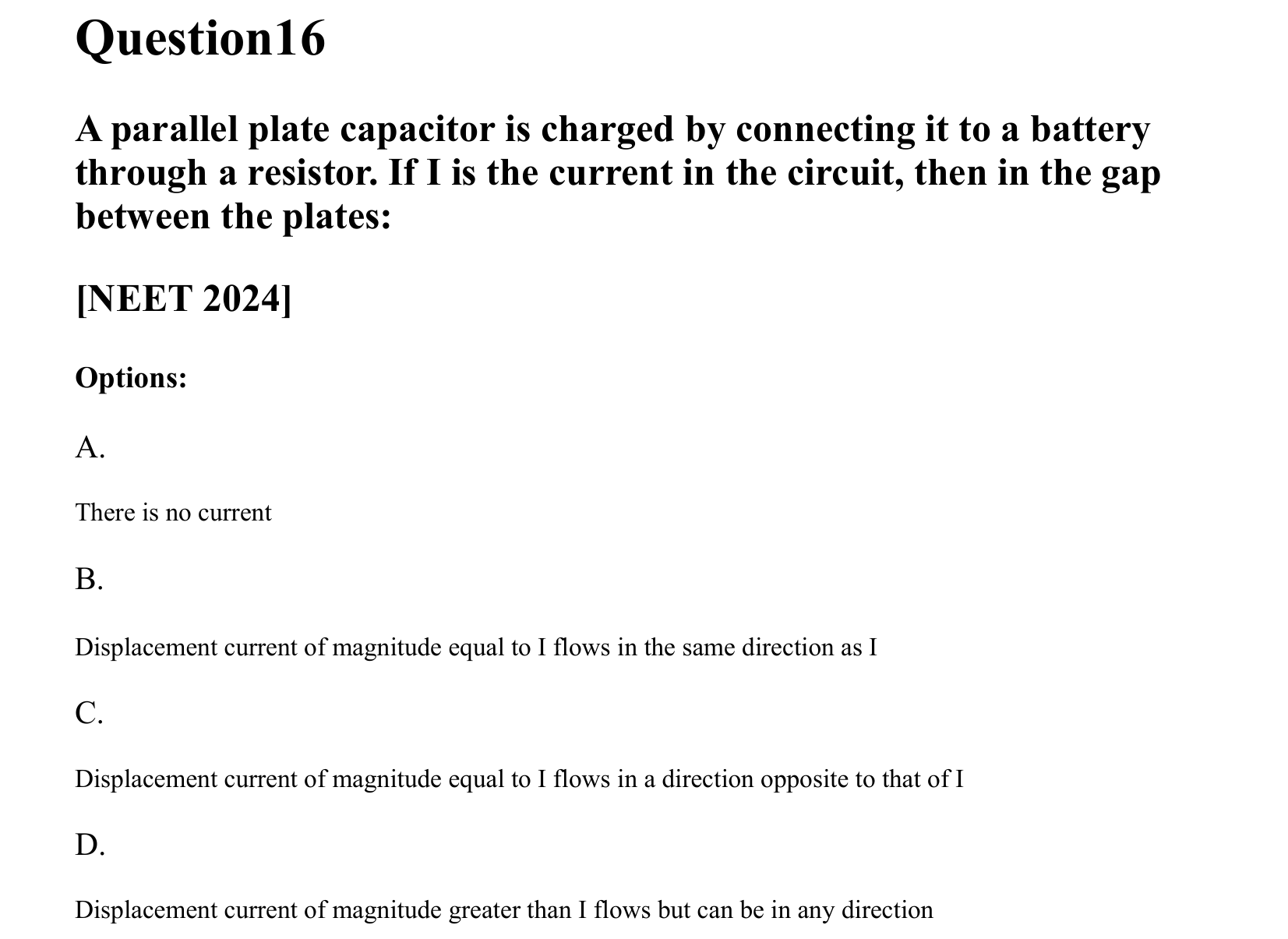 Electrostatics question 16