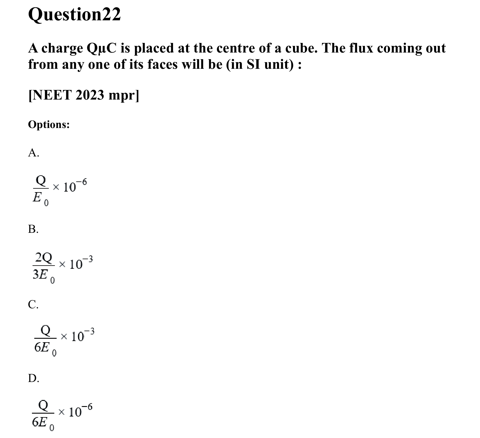 Electrostatics question 22