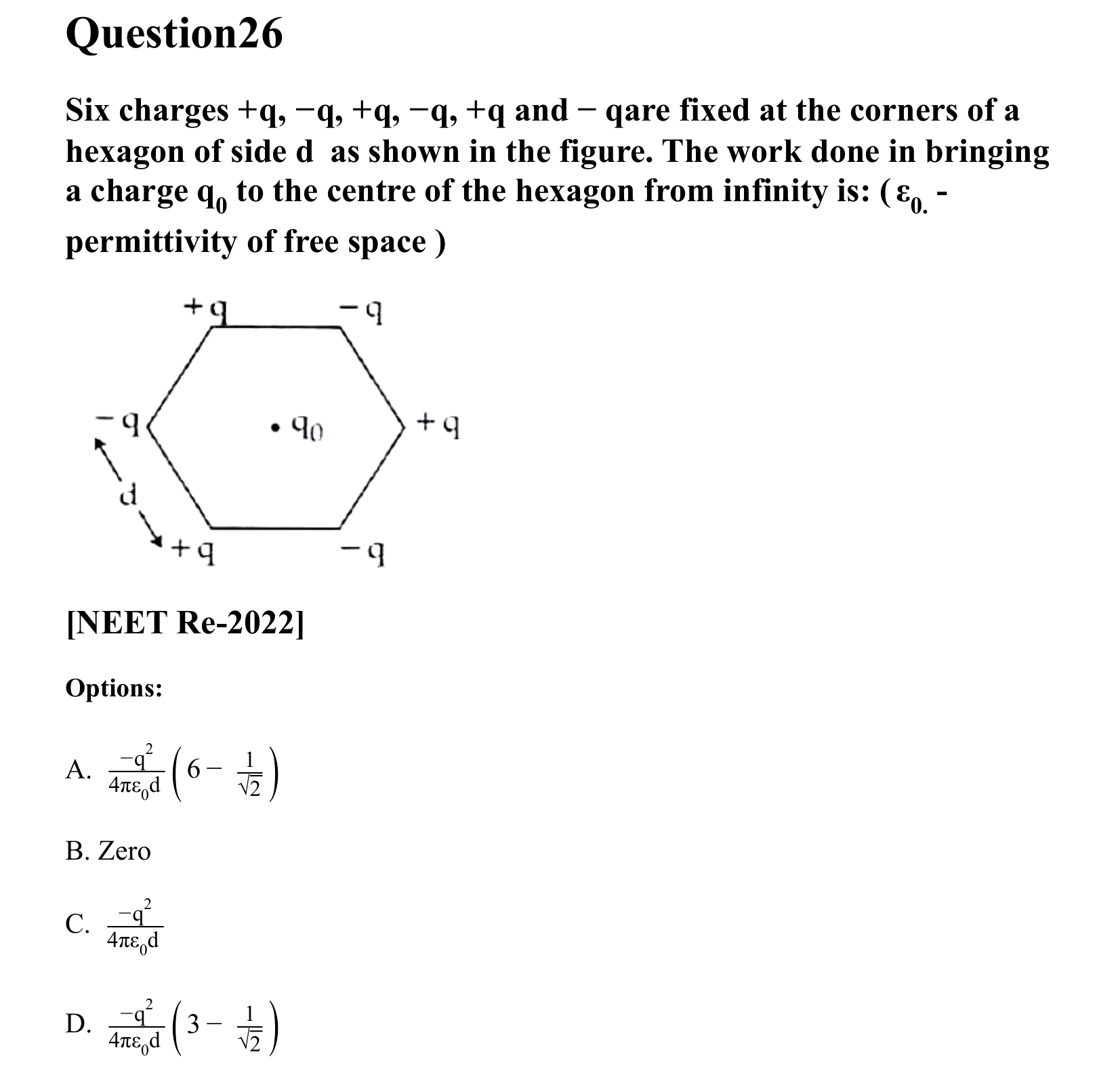 Electrostatics question 26