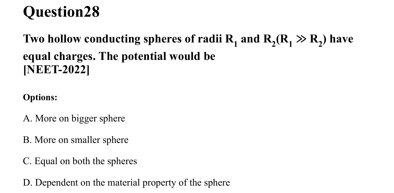 Electrostatics question 28