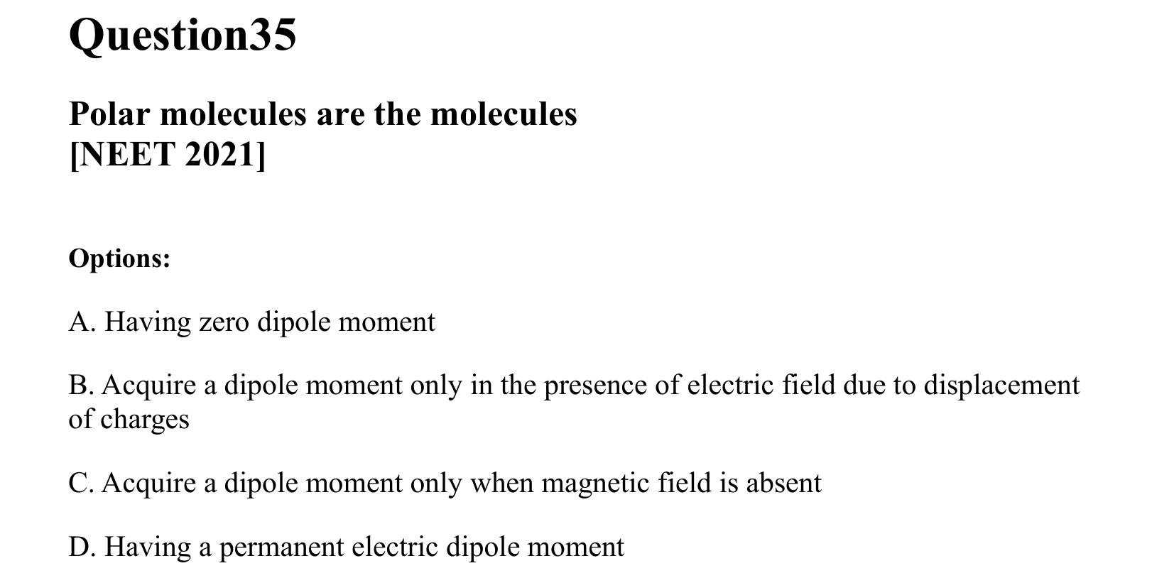 Electrostatics question 35