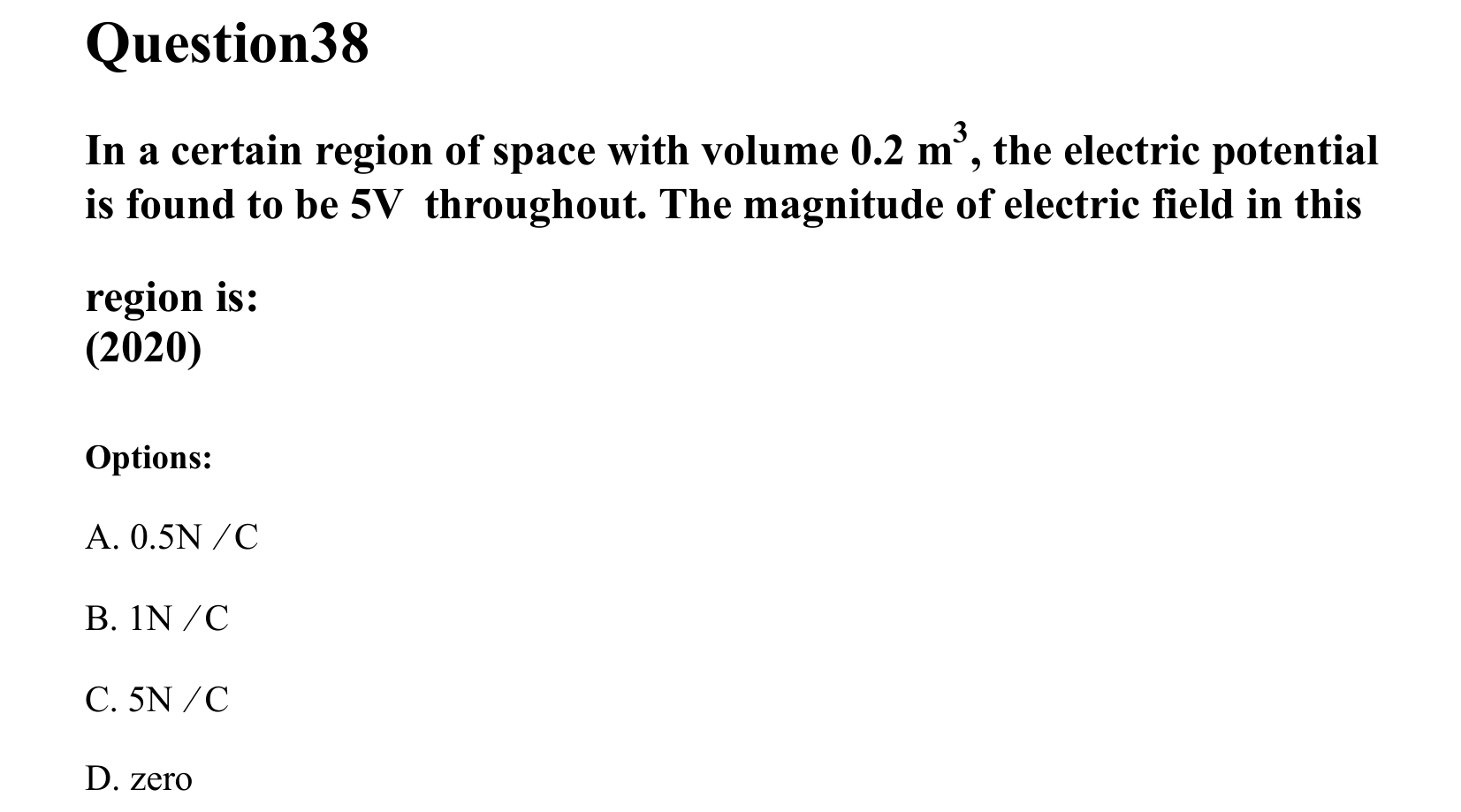 Electrostatics question 38