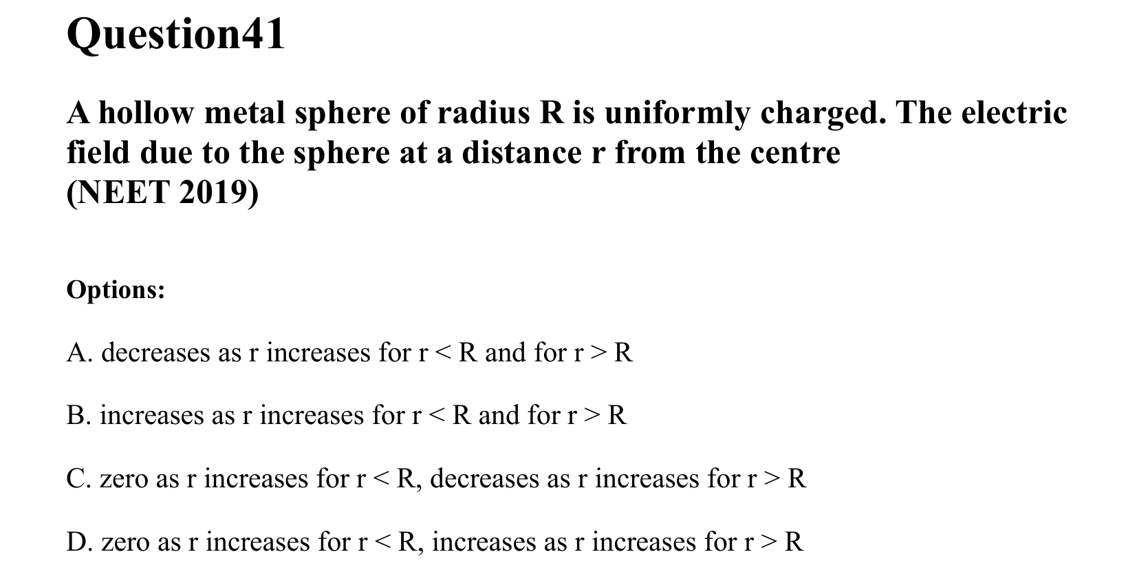 Electrostatics question 41