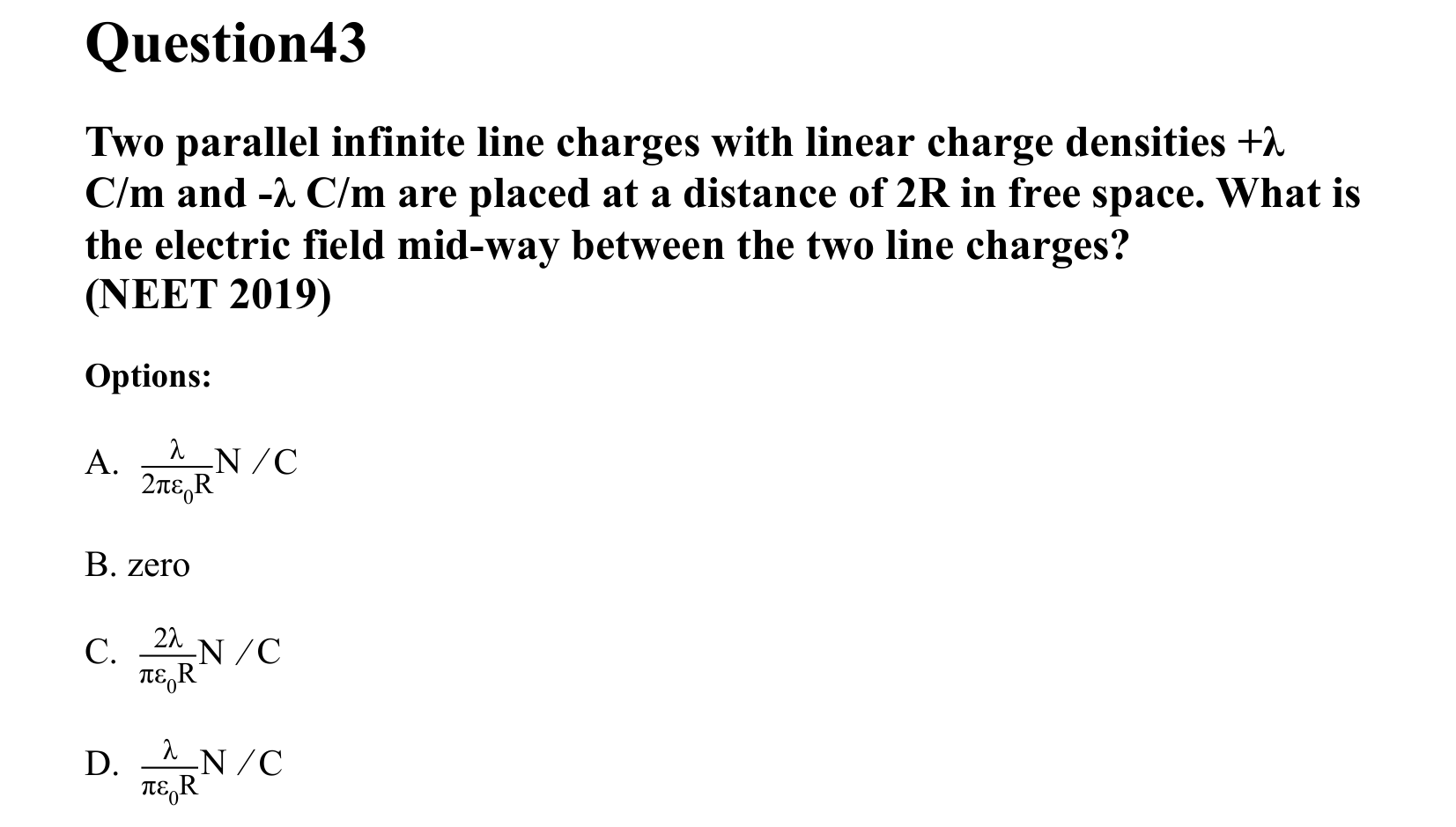 Electrostatics question 43