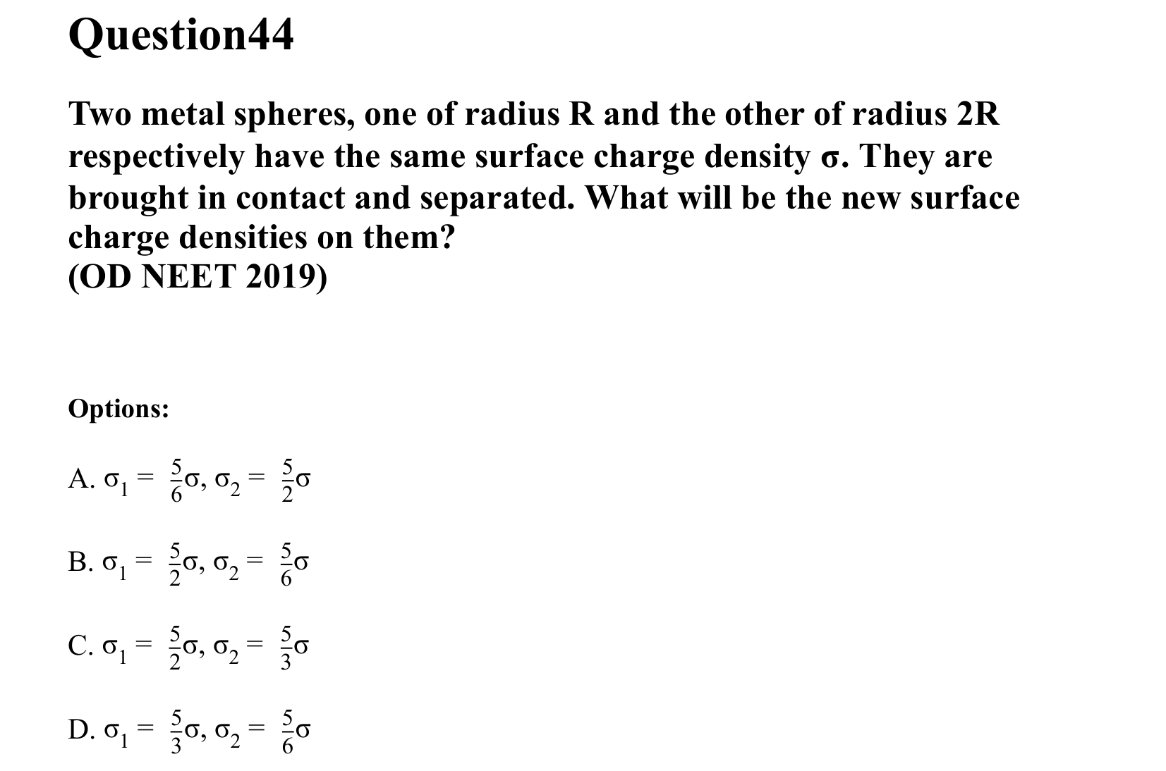Electrostatics question 44