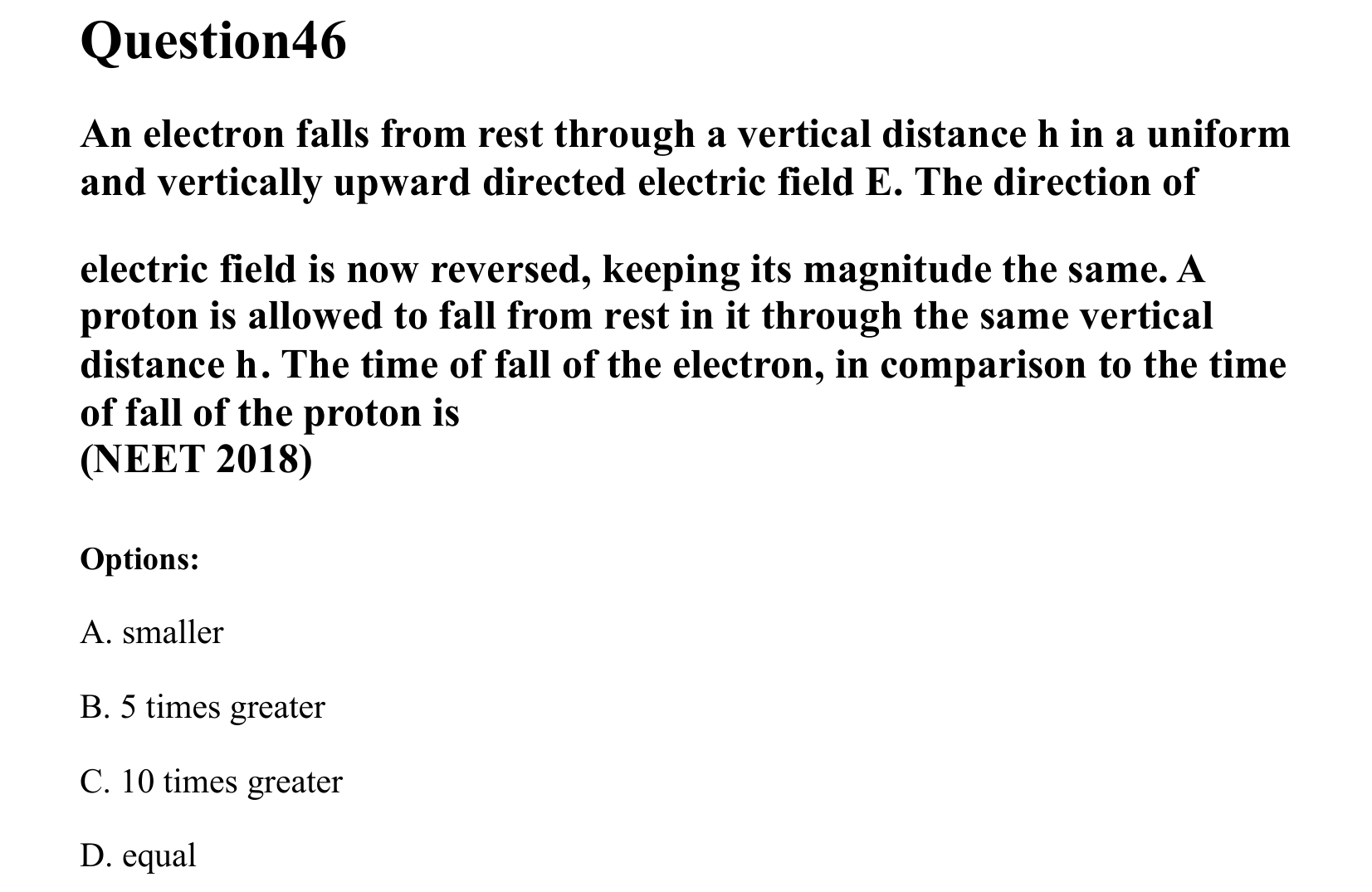 Electrostatics question 46