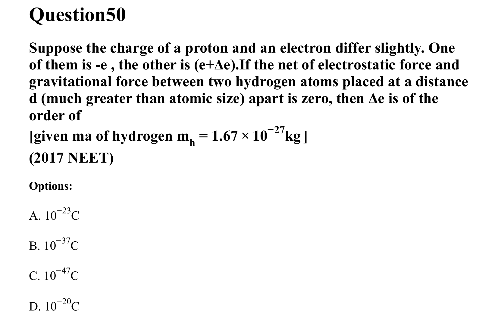 Electrostatics question 50