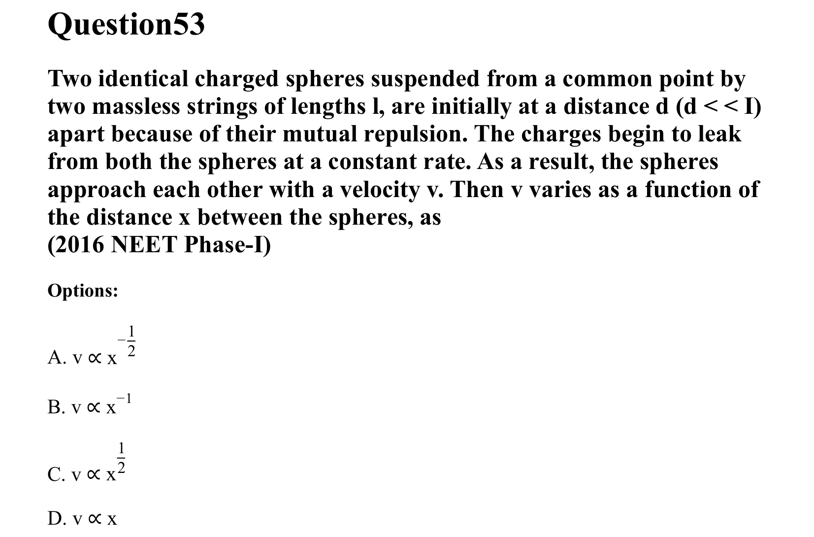 Electrostatics question 53