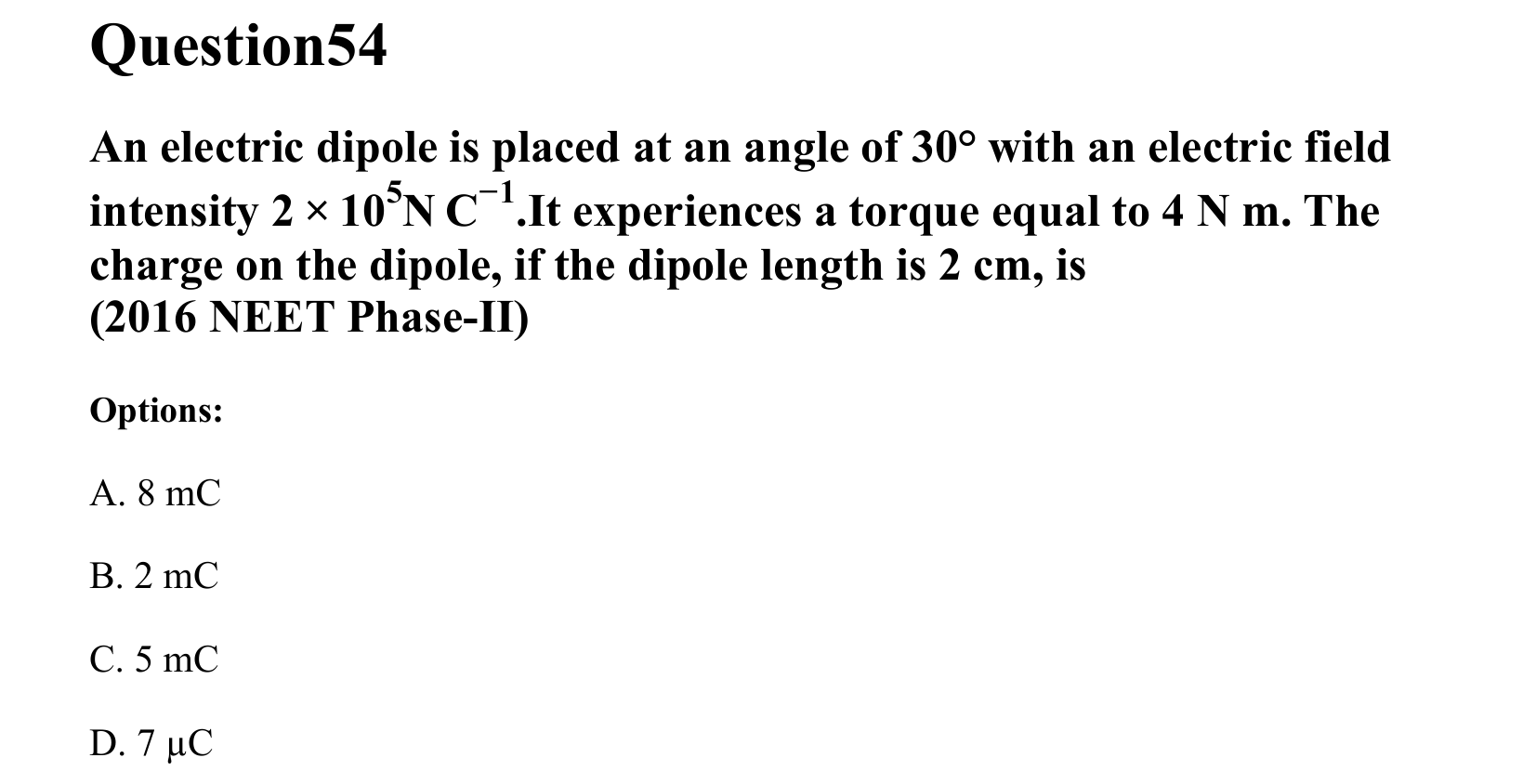 Electrostatics question 54